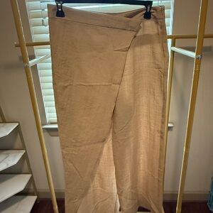 Zara Neutral Beige Wrap Maxi Skirt